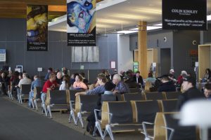 Passengers in departure area