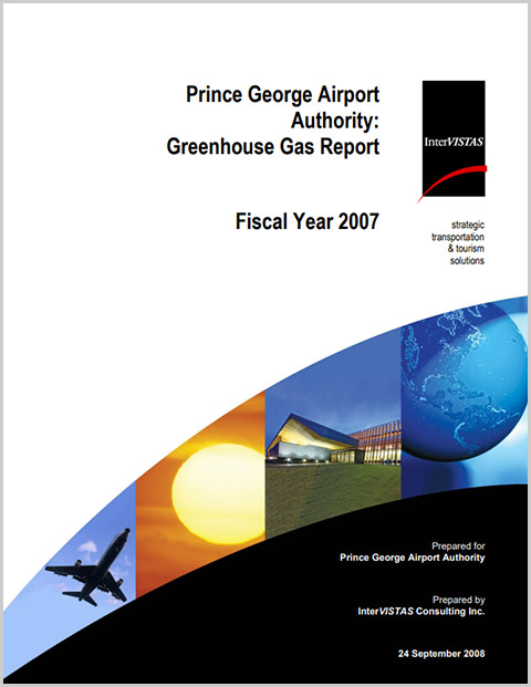 Couverture du rapport sur les gaz à effet de serre de l'Autorité aéroportuaire Prince George