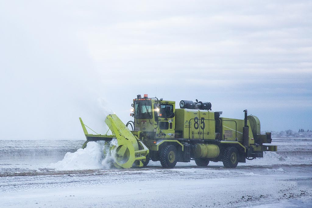 Snow sweeper truck